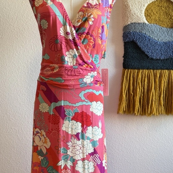 NWT Soft Surroundings Poise Dress Sun Kissed Coral Maxi Floral Plus Size 2X - Picture 9 of 15
